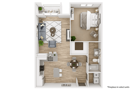 1 bed 1 bath E at The Viridian Apartments, Greenwood Village